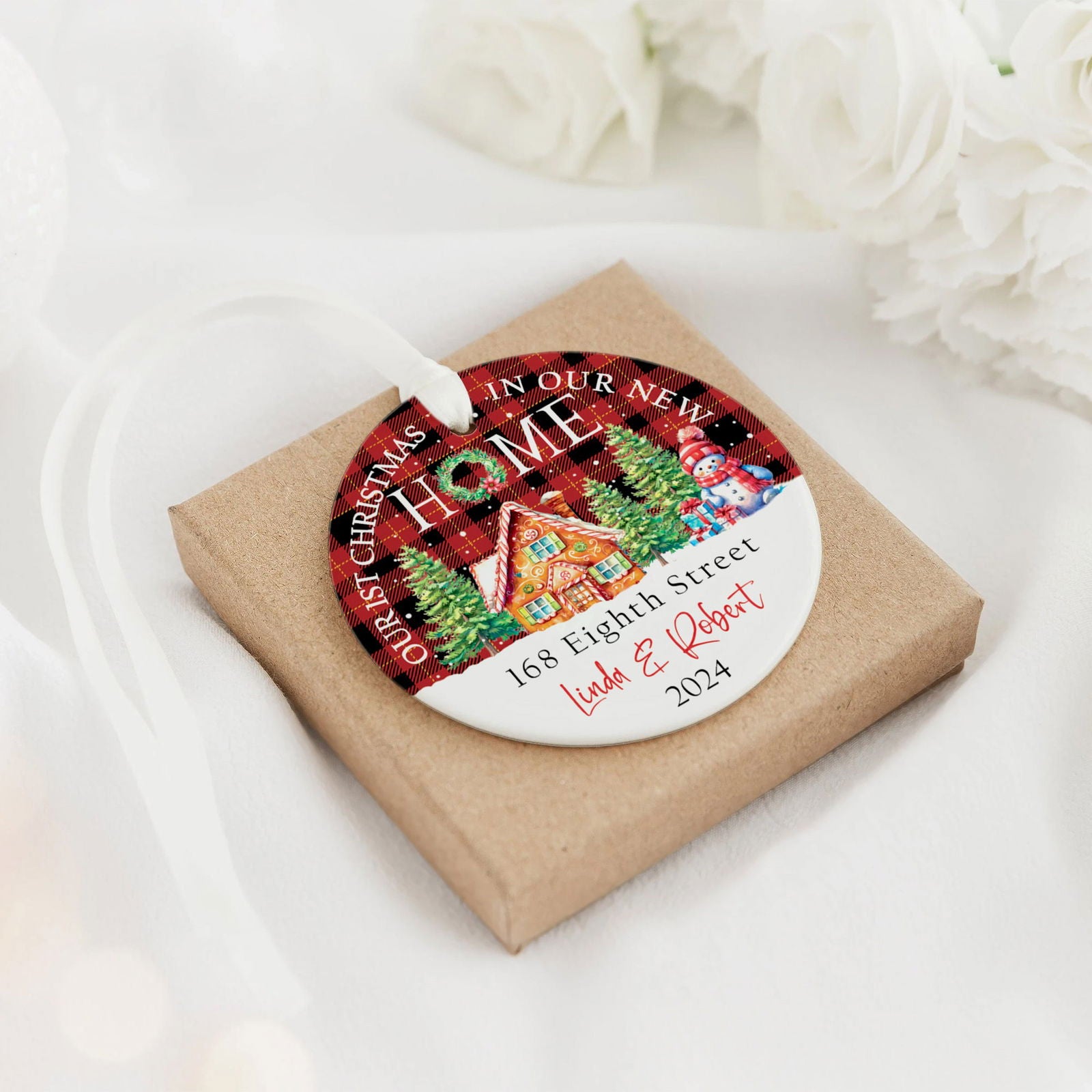 Housewarming Gifts for New House Ornament, Personalized New Home Ornament, Custom House Address Christmas Ornament, Personalized First Christmas in Our New Home Ornament, Custom New House Gift Ideas, Couples New Home Ornament CX01-20 - Kindlytoys