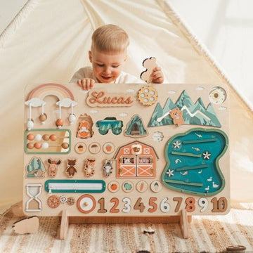 Large Busy Board - Montessori Wall Sensory Toy for Toddlers, Ideal 1st Birthday & Christmas Gift | KindlyToys BB13 - Kindlytoys