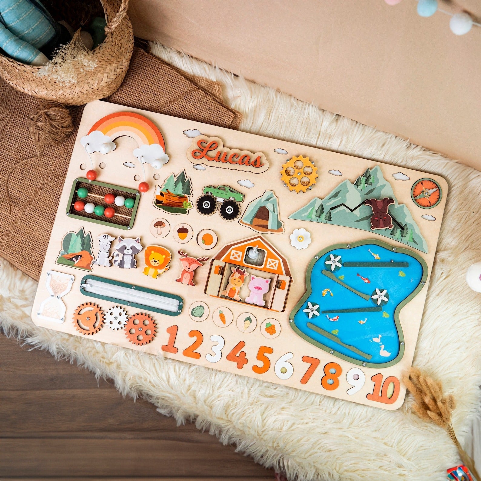Large Busy Board - Montessori Wall Sensory Toy for Toddlers, Ideal 1st Birthday & Christmas Gift | KindlyToys BB13 - Kindlytoys