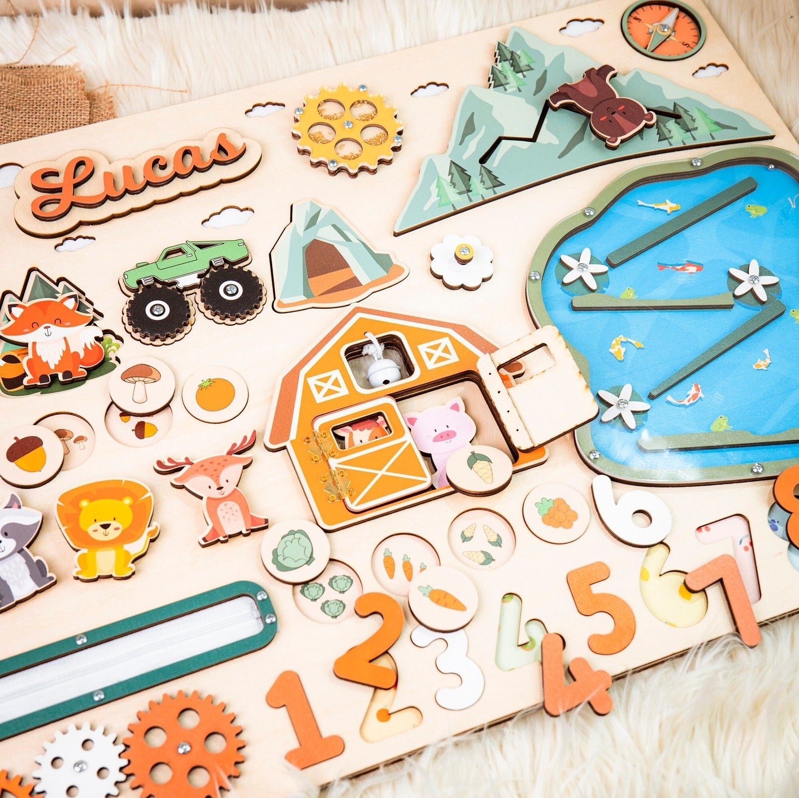 Large Busy Board - Montessori Wall Sensory Toy for Toddlers, Ideal 1st Birthday & Christmas Gift | KindlyToys BB13 - Kindlytoys