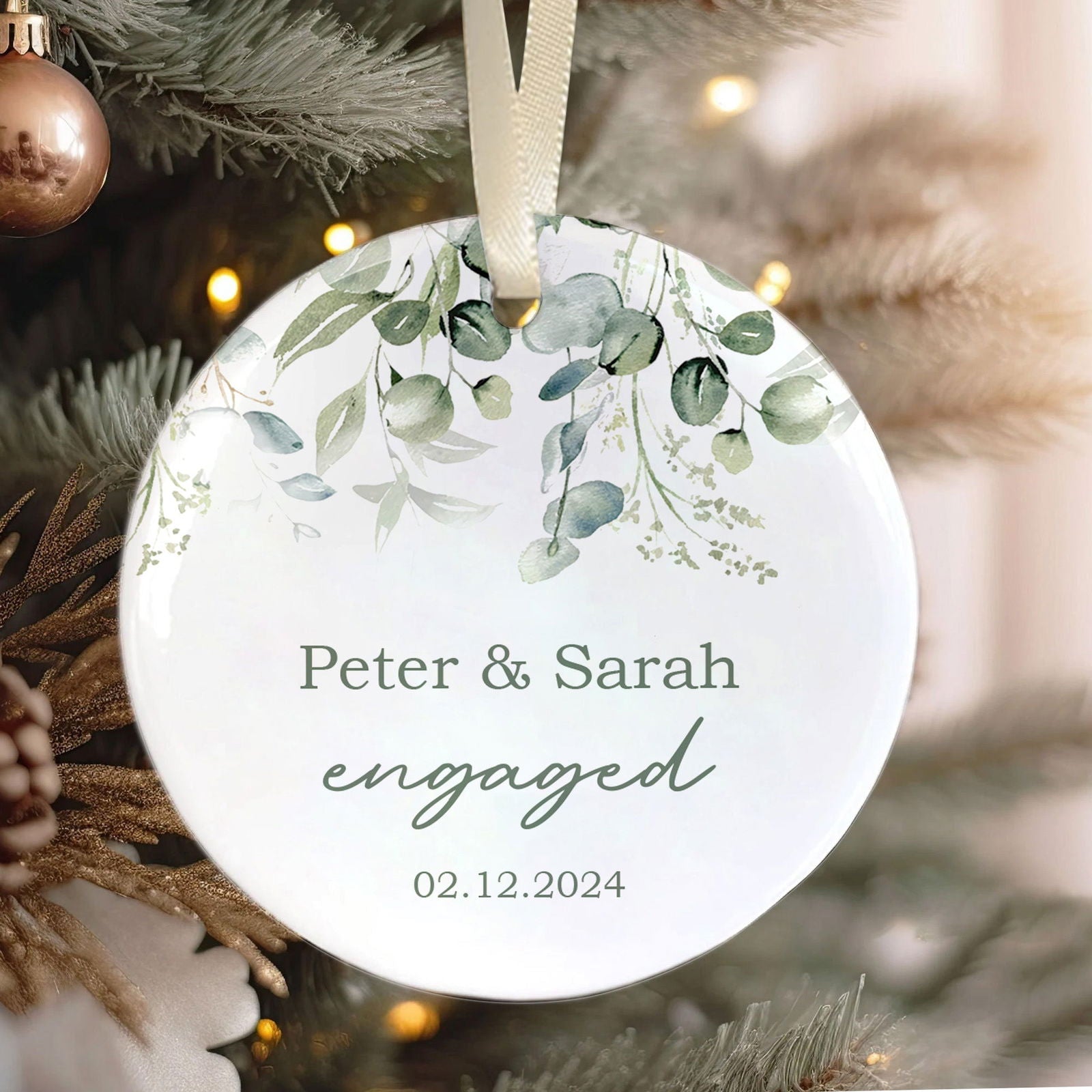 Married Ceramic Ornament 2024 Gift, Newlywed Gift, Mr & Mrs Christmas Ornament, Personalized Mr Mrs Wedding Ornament CX05-41 - Kindlytoys