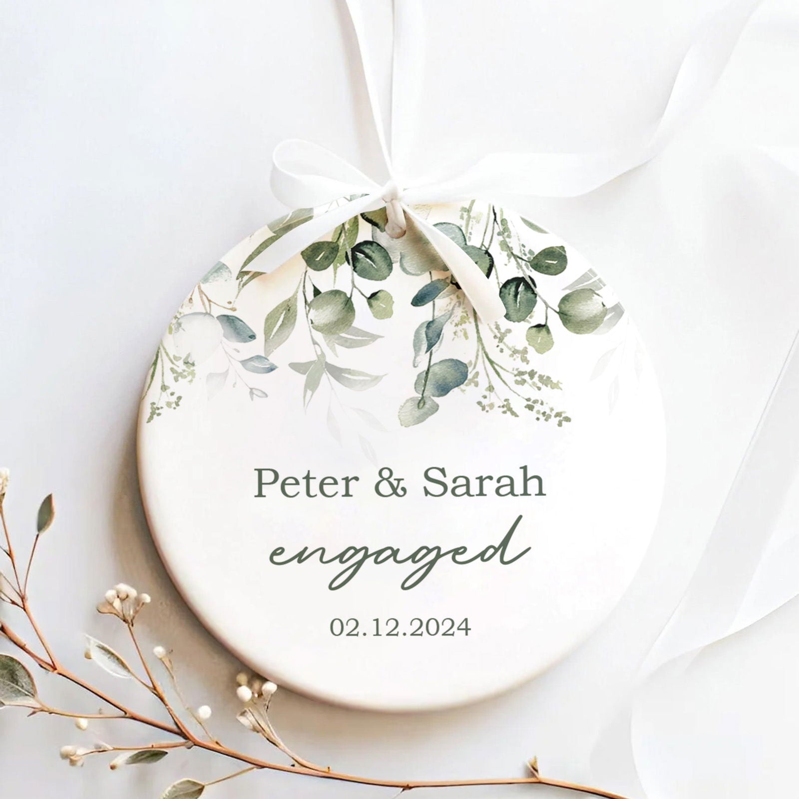 Married Ceramic Ornament 2024 Gift, Newlywed Gift, Mr & Mrs Christmas Ornament, Personalized Mr Mrs Wedding Ornament CX05-41 - Kindlytoys