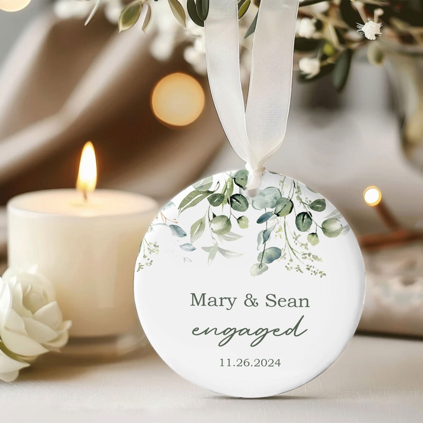 Married Ceramic Ornament 2024 Gift, Newlywed Gift, Mr & Mrs Christmas Ornament, Personalized Mr Mrs Wedding Ornament CX05-41 - Kindlytoys