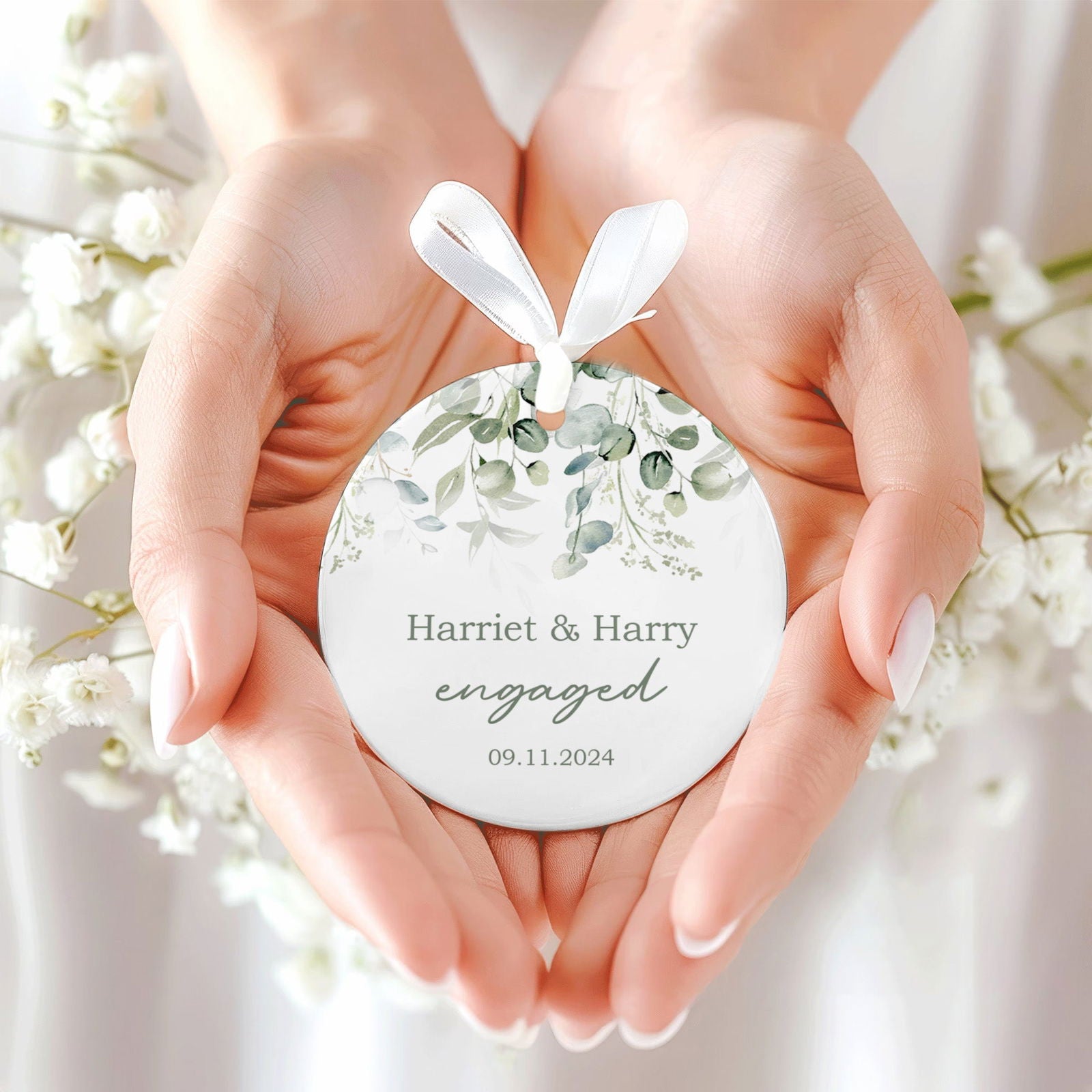 Married Ceramic Ornament 2024 Gift, Newlywed Gift, Mr & Mrs Christmas Ornament, Personalized Mr Mrs Wedding Ornament CX05-41 - Kindlytoys
