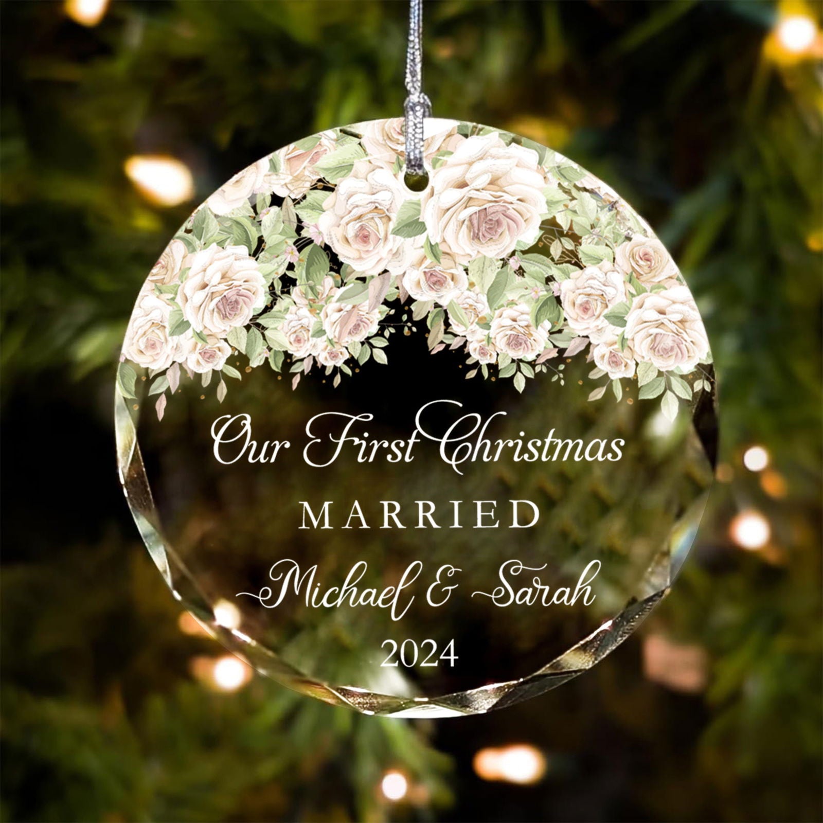Married Ornament First Christmas, Married Ornament Gift, Wedding Gift, Personalized Couple Gifts, Personalized Gift with Names GX03-13 - Kindlytoys