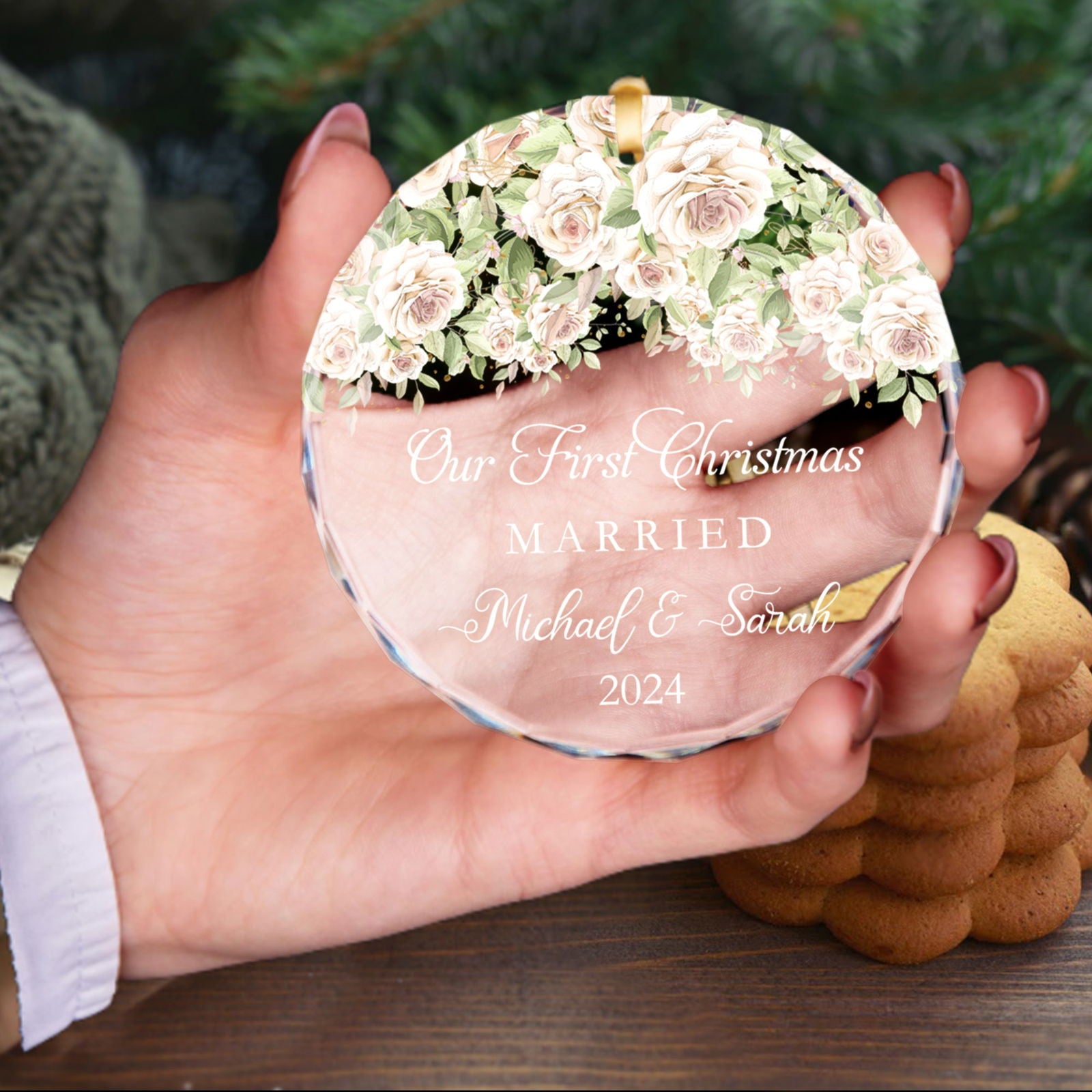 Married Ornament First Christmas, Married Ornament Gift, Wedding Gift, Personalized Couple Gifts, Personalized Gift with Names GX03-13 - Kindlytoys