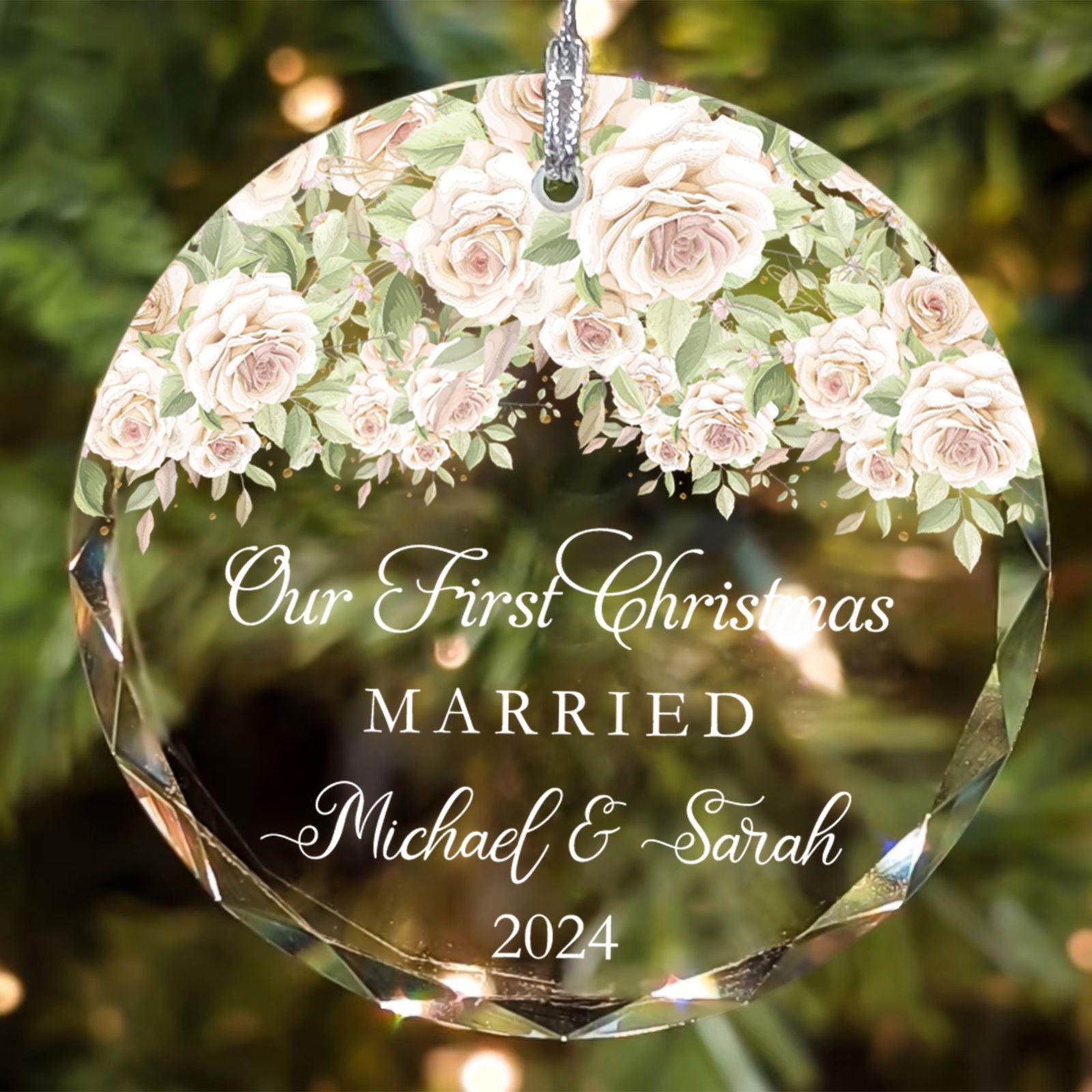 Married Ornament First Christmas, Married Ornament Gift, Wedding Gift, Personalized Couple Gifts, Personalized Gift with Names GX03-13 - Kindlytoys