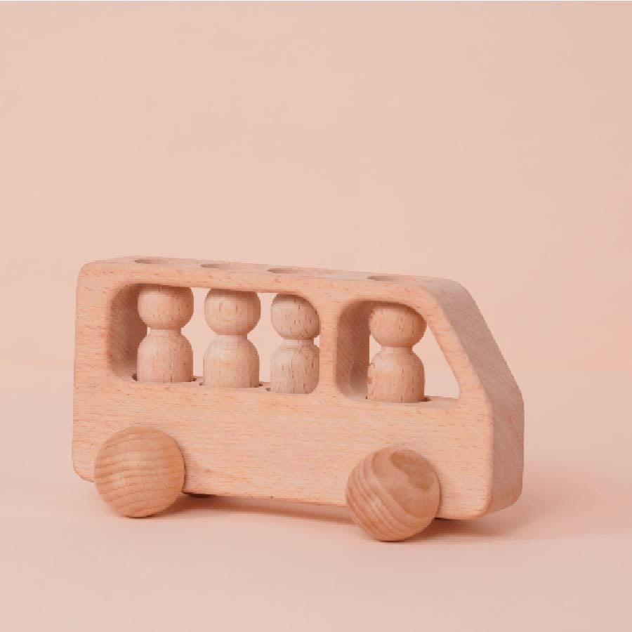 Montessori Wooden School Bus, Wooden Montessori Toys KL10 - Kindlytoys