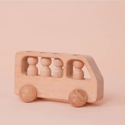 Montessori Wooden School Bus, Wooden Montessori Toys KL10 - Kindlytoys