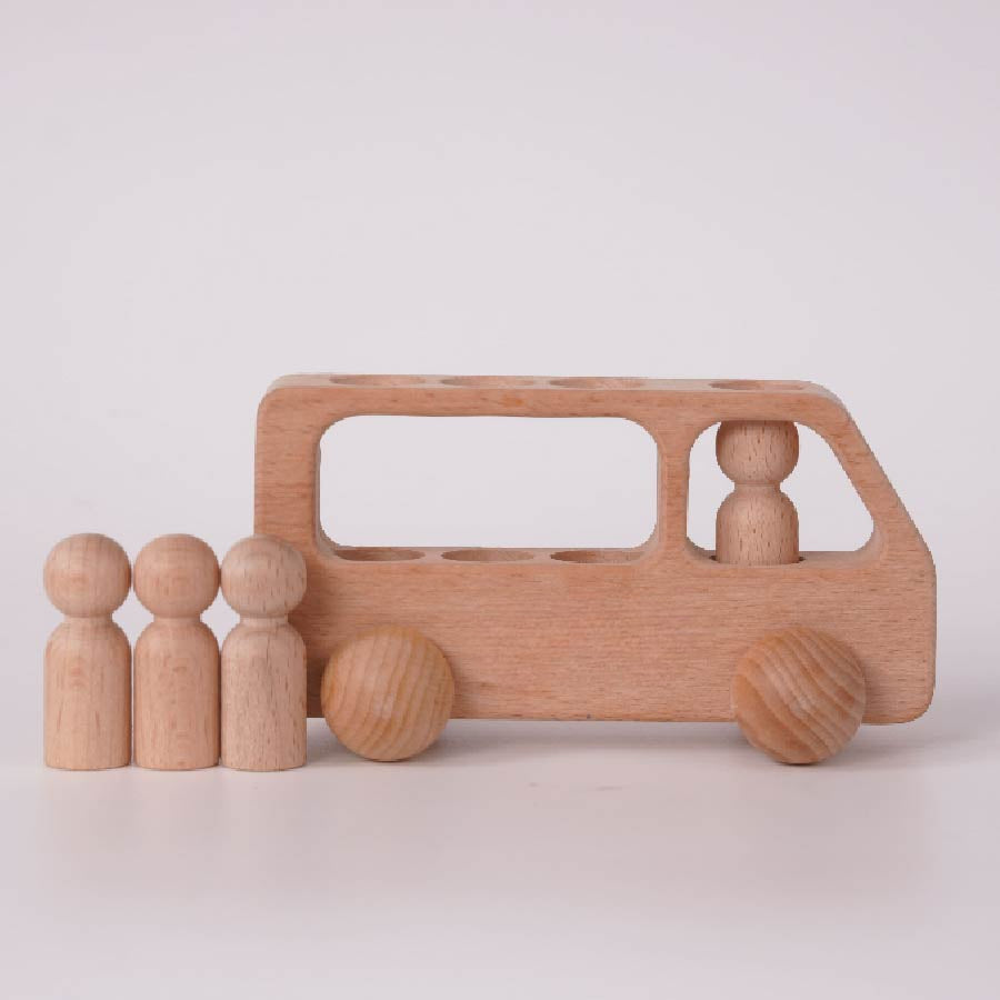 Montessori Wooden School Bus, Wooden Montessori Toys KL10 - Kindlytoys