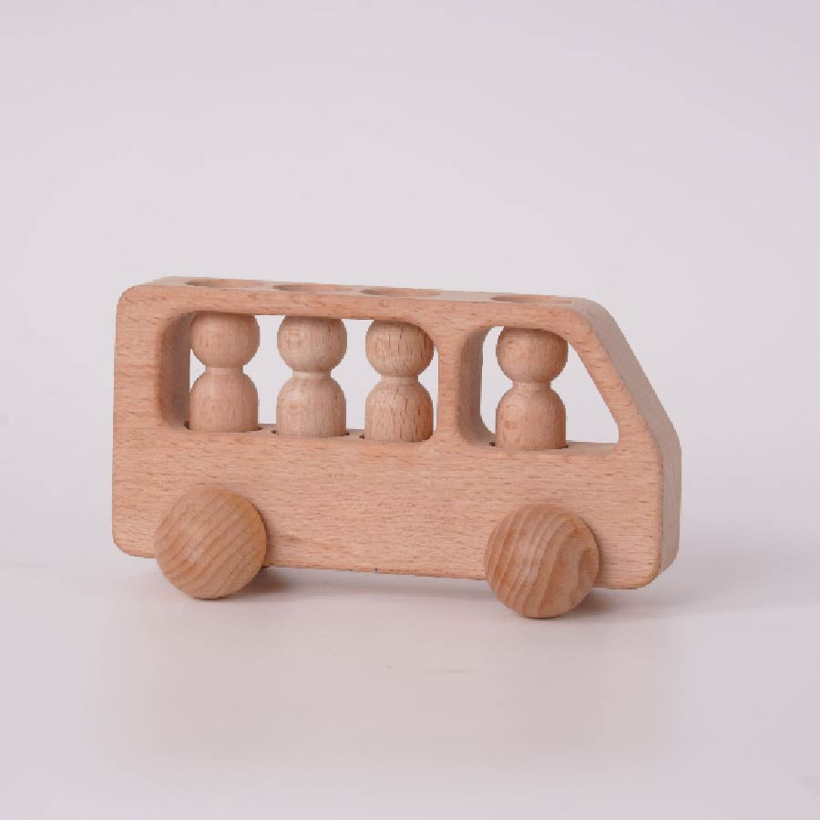 Montessori Wooden School Bus, Wooden Montessori Toys KL10 - Kindlytoys