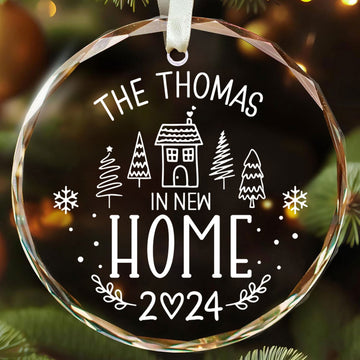 New Home Personalised Frosted Christmas Ornament, New Home Gift, Christmas In New Home, First Home 2024, Christmas Gift, Christmas GX03-6 - Kindlytoys