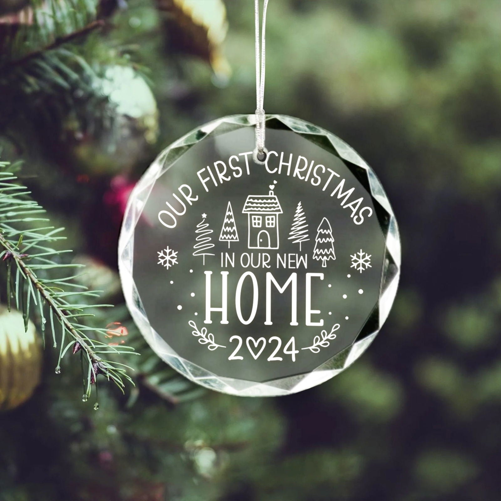 New Home Personalised Frosted Christmas Ornament, New Home Gift, Christmas In New Home, First Home 2024, Christmas Gift, Christmas GX03-6 - Kindlytoys