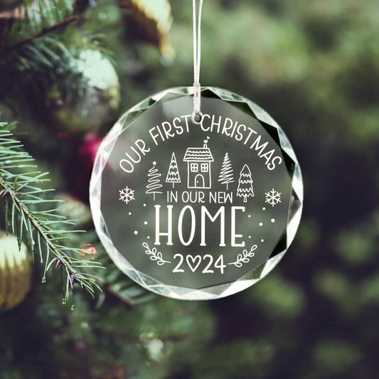 New Home Personalised Frosted Christmas Ornament, New Home Gift, Christmas In New Home, First Home 2024, Christmas Gift, Christmas GX03-6 - Kindlytoys
