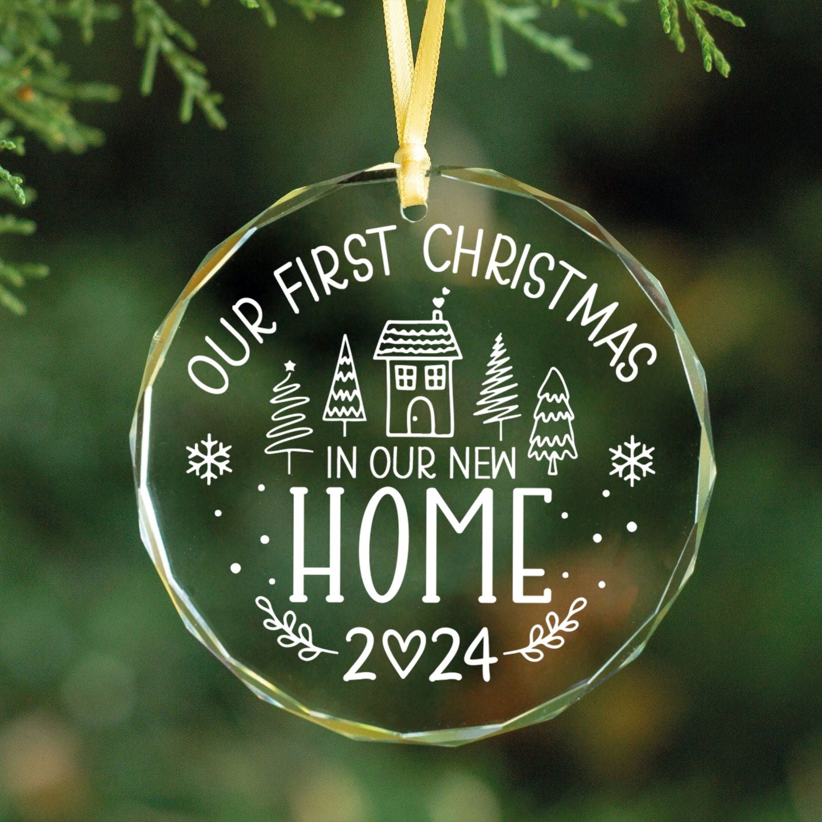 New Home Personalised Frosted Christmas Ornament, New Home Gift, Christmas In New Home, First Home 2024, Christmas Gift, Christmas GX03-6 - Kindlytoys