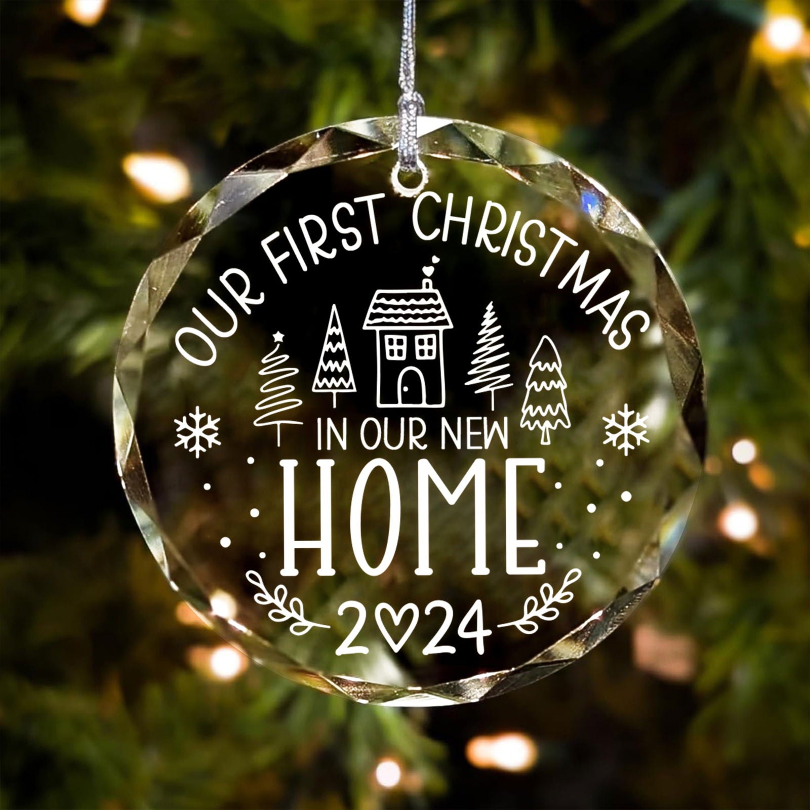 New Home Personalised Frosted Christmas Ornament, New Home Gift, Christmas In New Home, First Home 2024, Christmas Gift, Christmas GX03-6 - Kindlytoys