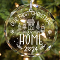 New Home Personalised Frosted Christmas Ornament, New Home Gift, Christmas In New Home, First Home 2024, Christmas Gift, Christmas GX03-6 - Kindlytoys