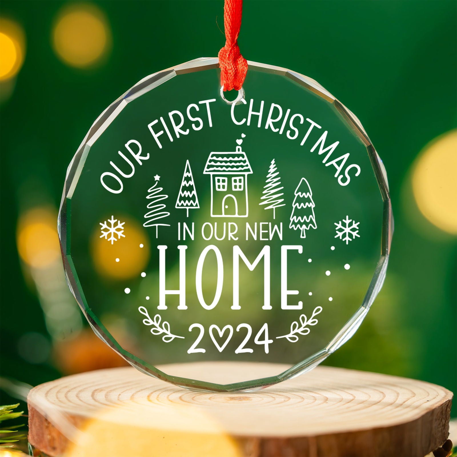 New Home Personalised Frosted Christmas Ornament, New Home Gift, Christmas In New Home, First Home 2024, Christmas Gift, Christmas GX03-6 - Kindlytoys