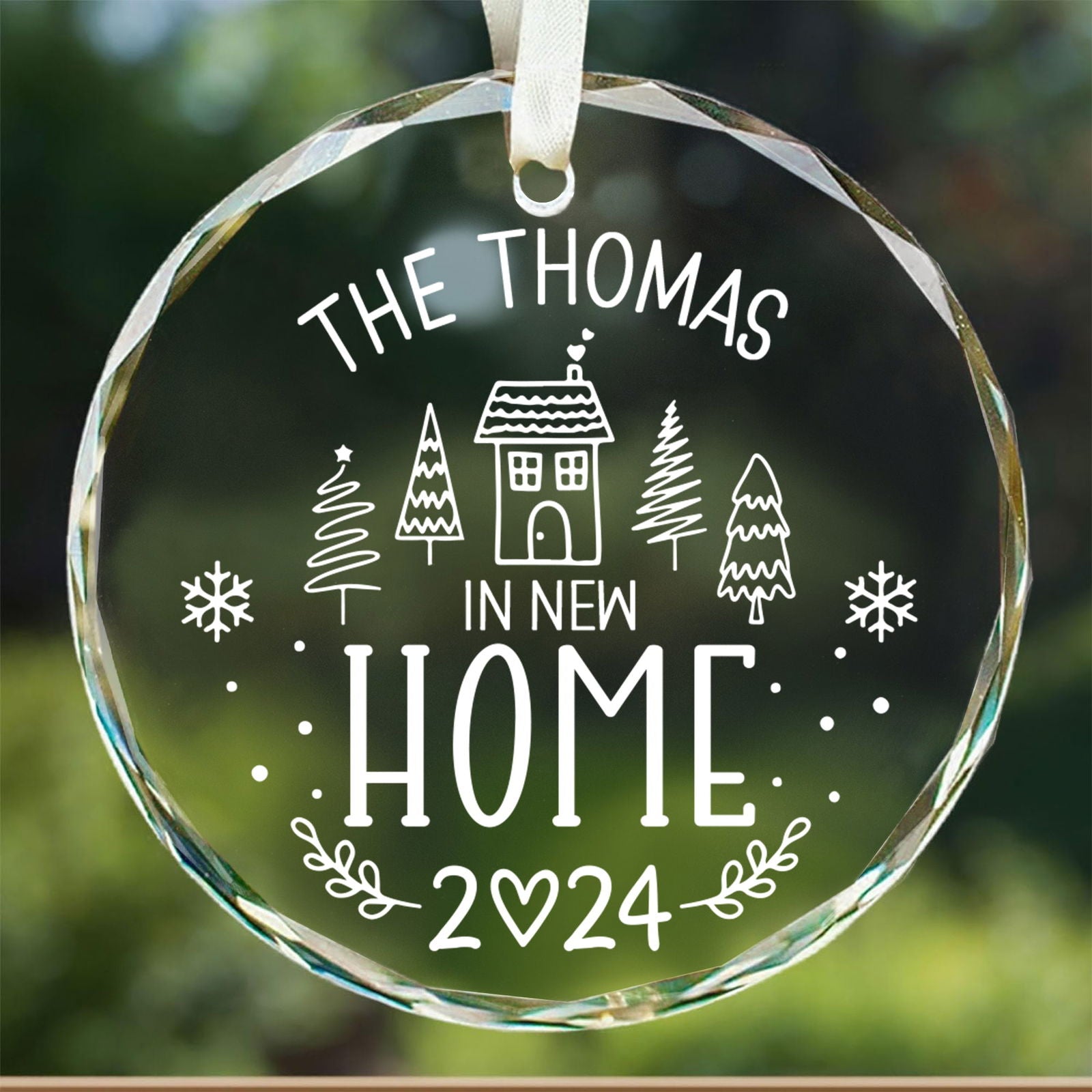 New Home Personalised Frosted Christmas Ornament, New Home Gift, Christmas In New Home, First Home 2024, Christmas Gift, Christmas GX03-6 - Kindlytoys