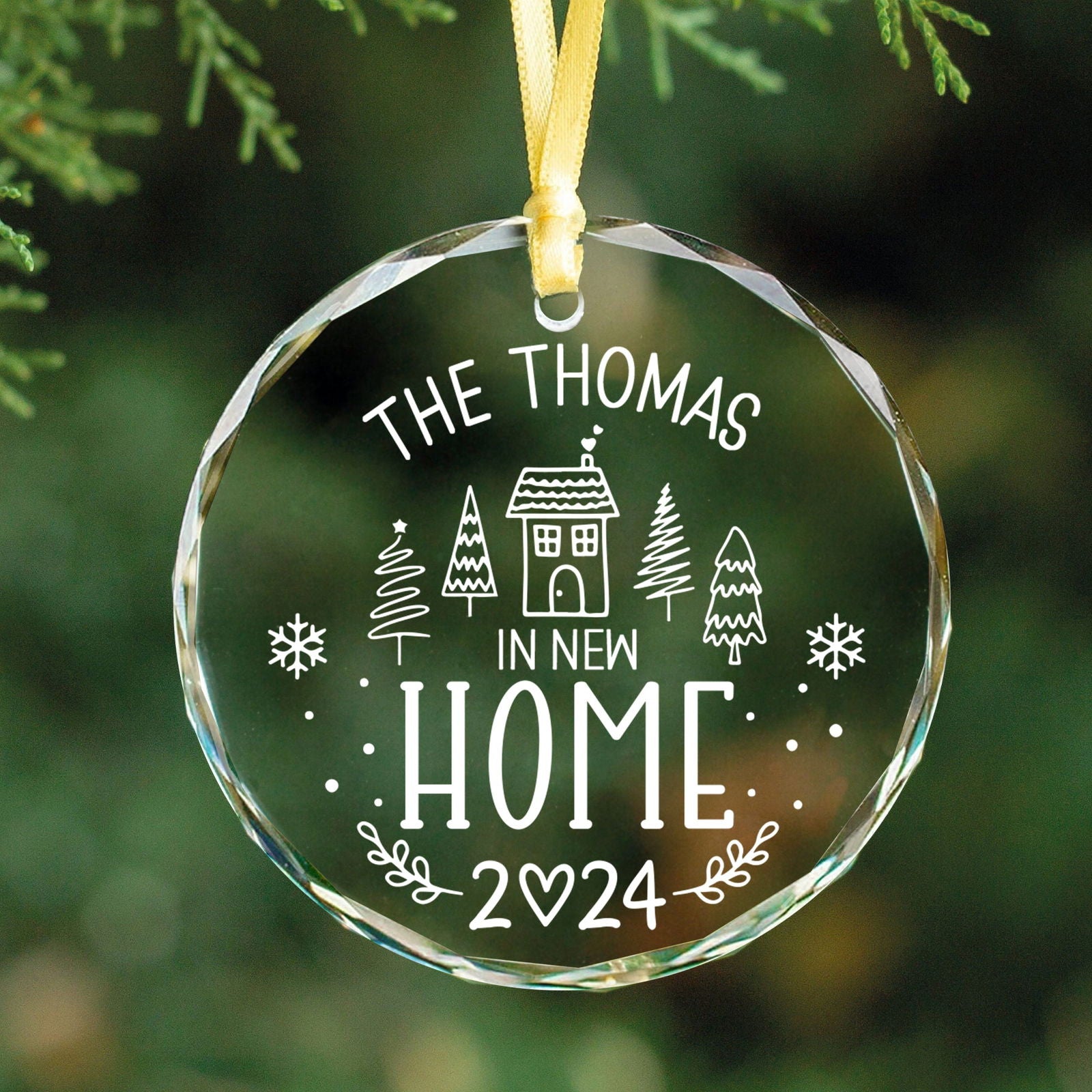 New Home Personalised Frosted Christmas Ornament, New Home Gift, Christmas In New Home, First Home 2024, Christmas Gift, Christmas GX03-6 - Kindlytoys