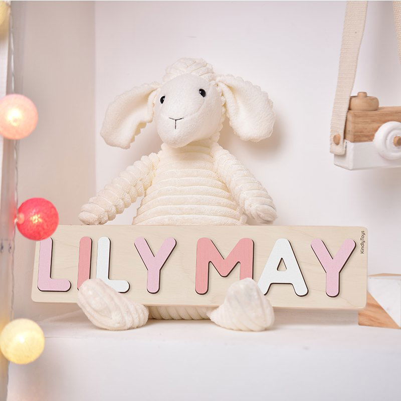 Only Letters Name Puzzle, Custom Puzzle For Toddler, Wooden Montessori Toys, Personalized Baby Gifts, First Christmas Gifts For Kids, 1st birthday gifts idea NP03 - Kindlytoys