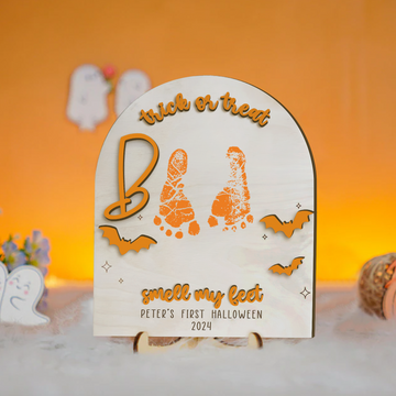 Personalized Baby's First Halloween Keepsake DIY Footprint Art