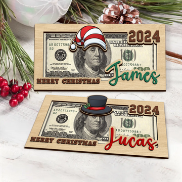 Personalized Christmas Money Holders, Christmas Party Cash Holder Gift, Santa Money Cards MH43