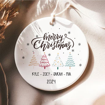 Personalized Family Christmas Ornament, Family Ceramic Ornament CX02-46