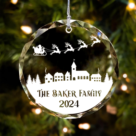 Personalized Family Christmas Glass Ornaments GX02-2