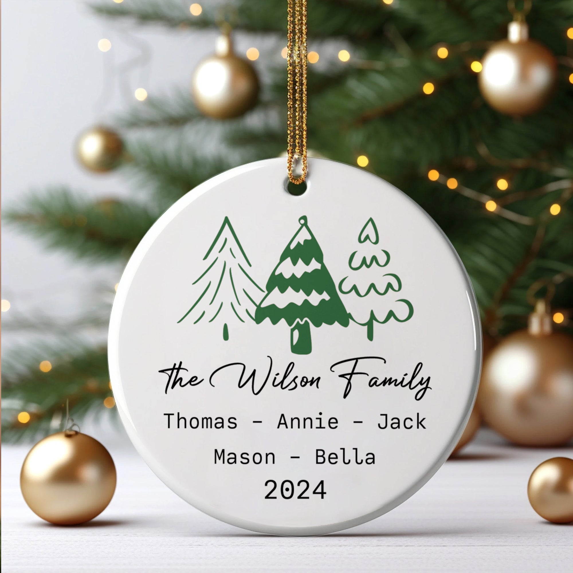 Personalized Family Ornament, Custom Xmas Tree Ornament CX01-27