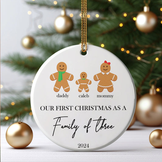 Personalized Family Ornament with Gingerbread