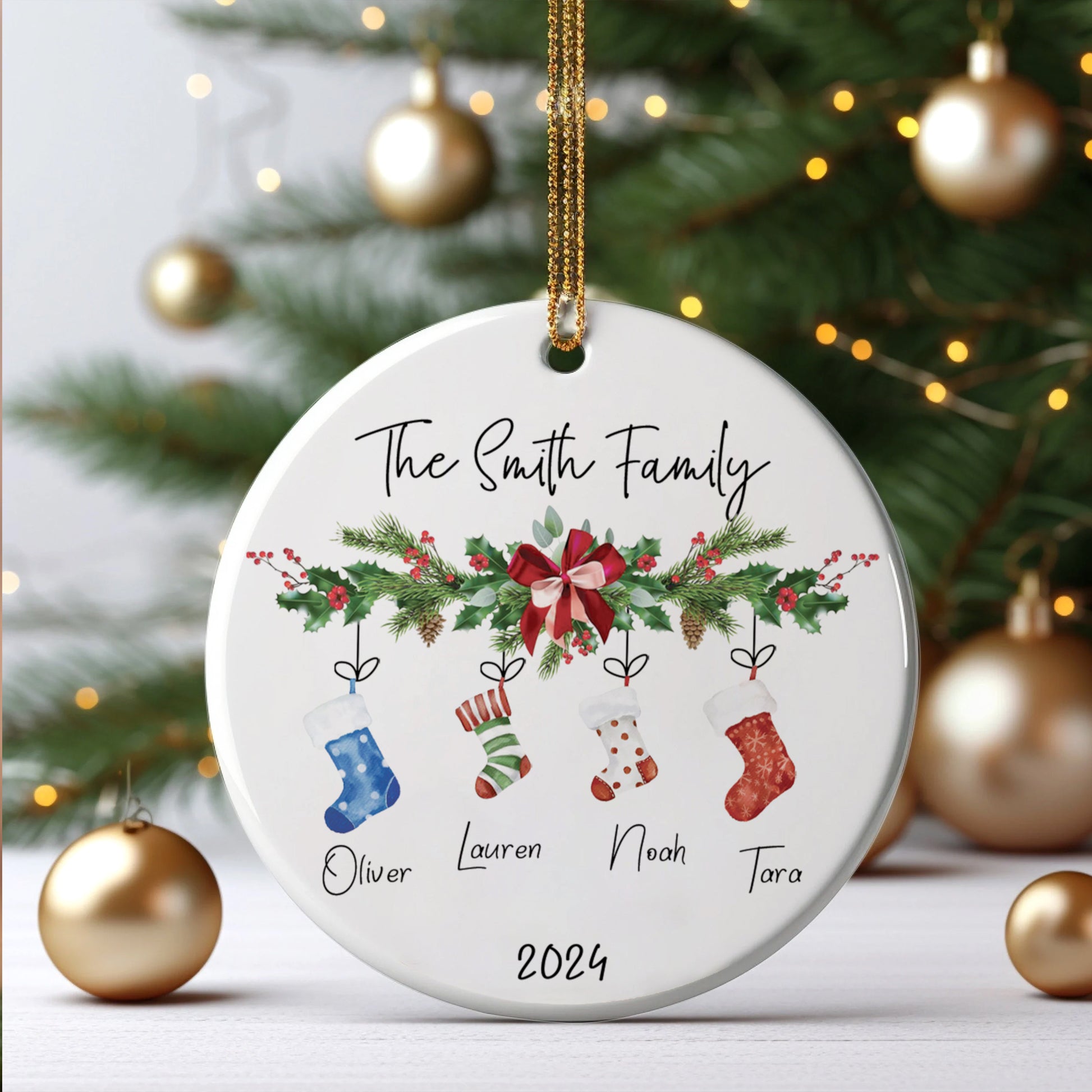 Personalized Family Ornament with socks