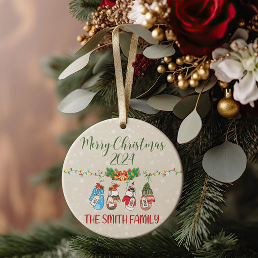 Personalized Family Stocking Ornament With Names and Year, New Family Christmas Gift CX01-26