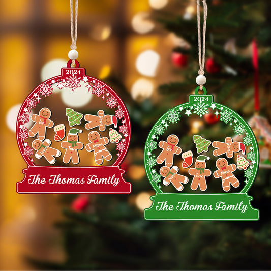 Personalized Gingerman Christmas Ornaments for Family Members, Family Christmas Ornaments CF199