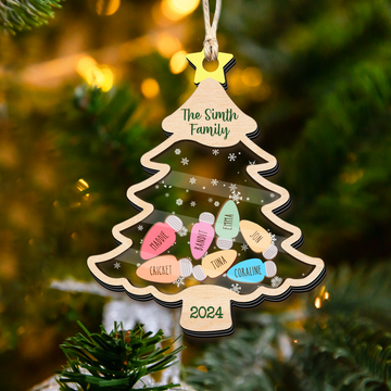 Personalized Shaker Family Christmas Ornaments for Family Members CF138