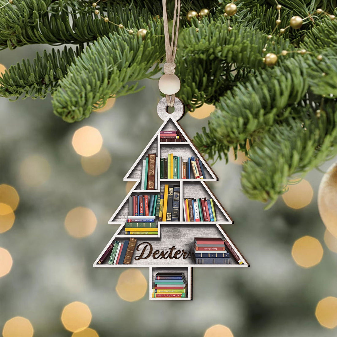 Personalized 2D Christmas Book Tree Ornament, Book Lover Gift, Bookworm Gifts CF154 - Kindlytoys