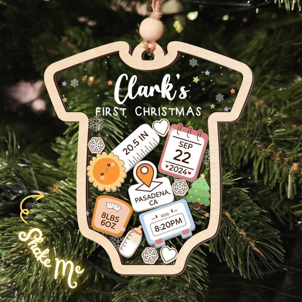 Baby's First Christmas Ornament 2025, Custom New Baby Gift, 4D