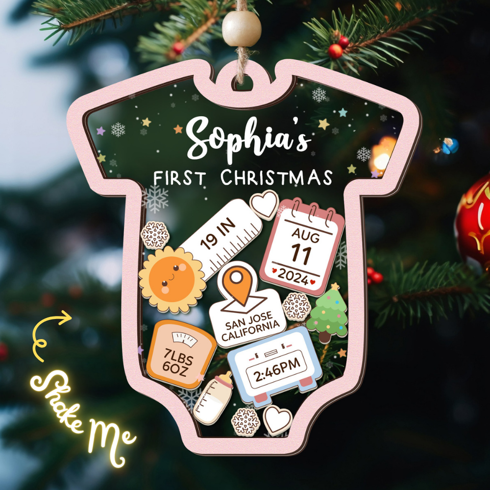 Personalized Baby 1st Christmas Ornament, Baby's First Christmas Ornament 2024 CF143 - Kindlytoys
