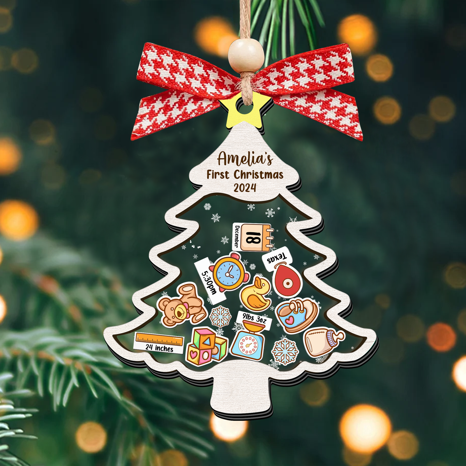 Personalized Baby 1st Shaker Christmas Ornament, New Shaker Baby Ornament CF205 - Kindlytoys
