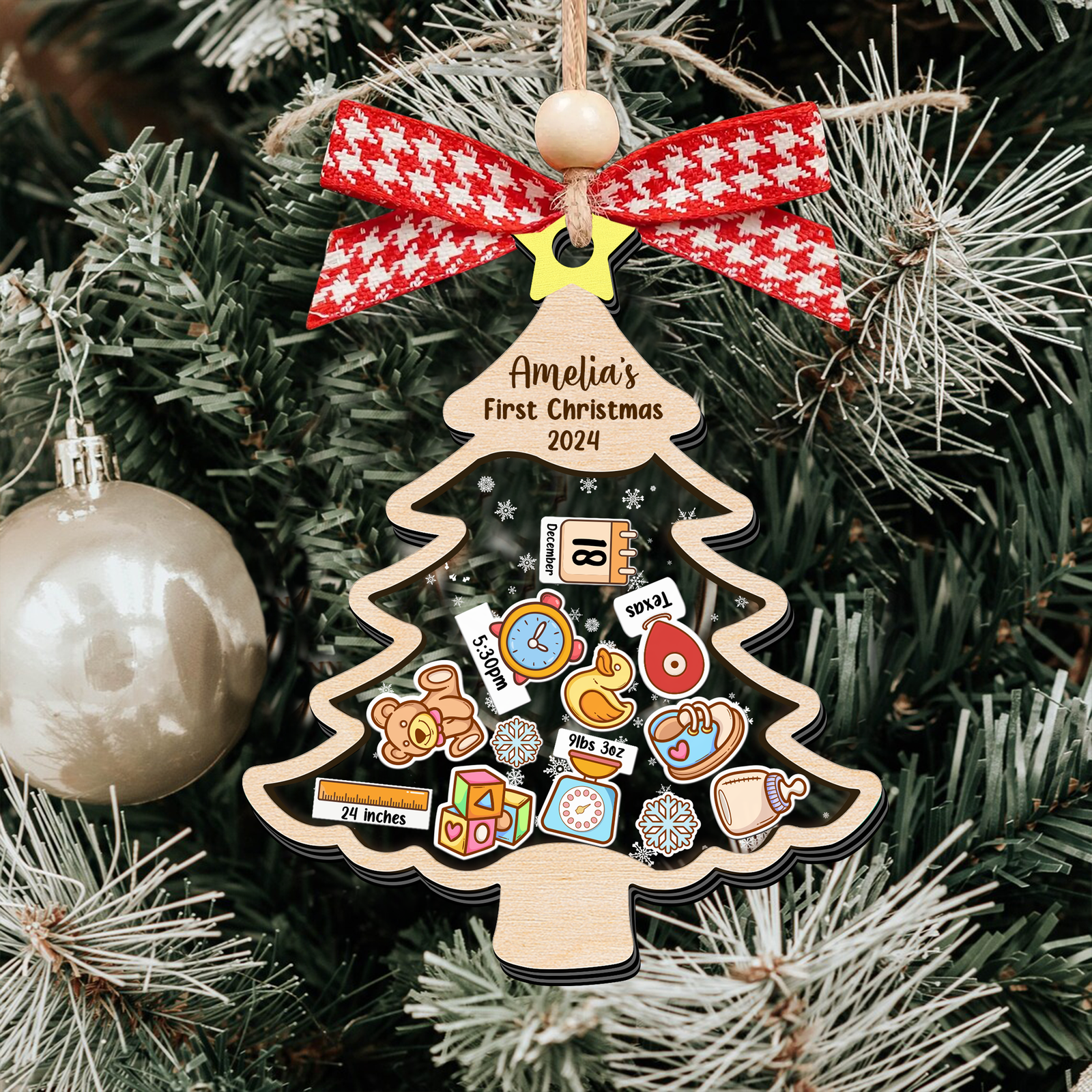 Personalized Baby 1st Shaker Christmas Ornament, New Shaker Baby Ornament CF205 - Kindlytoys