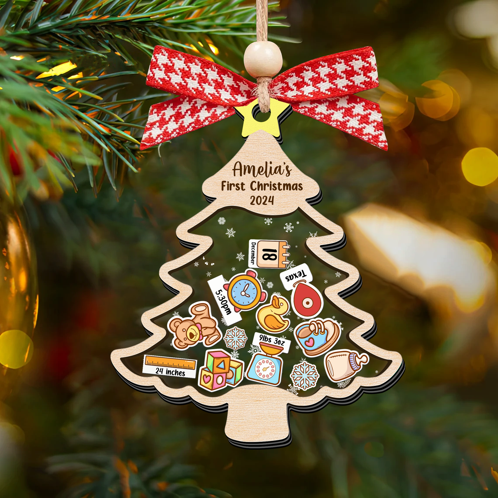 Personalized Baby 1st Shaker Christmas Ornament, New Shaker Baby Ornament CF205 - Kindlytoys