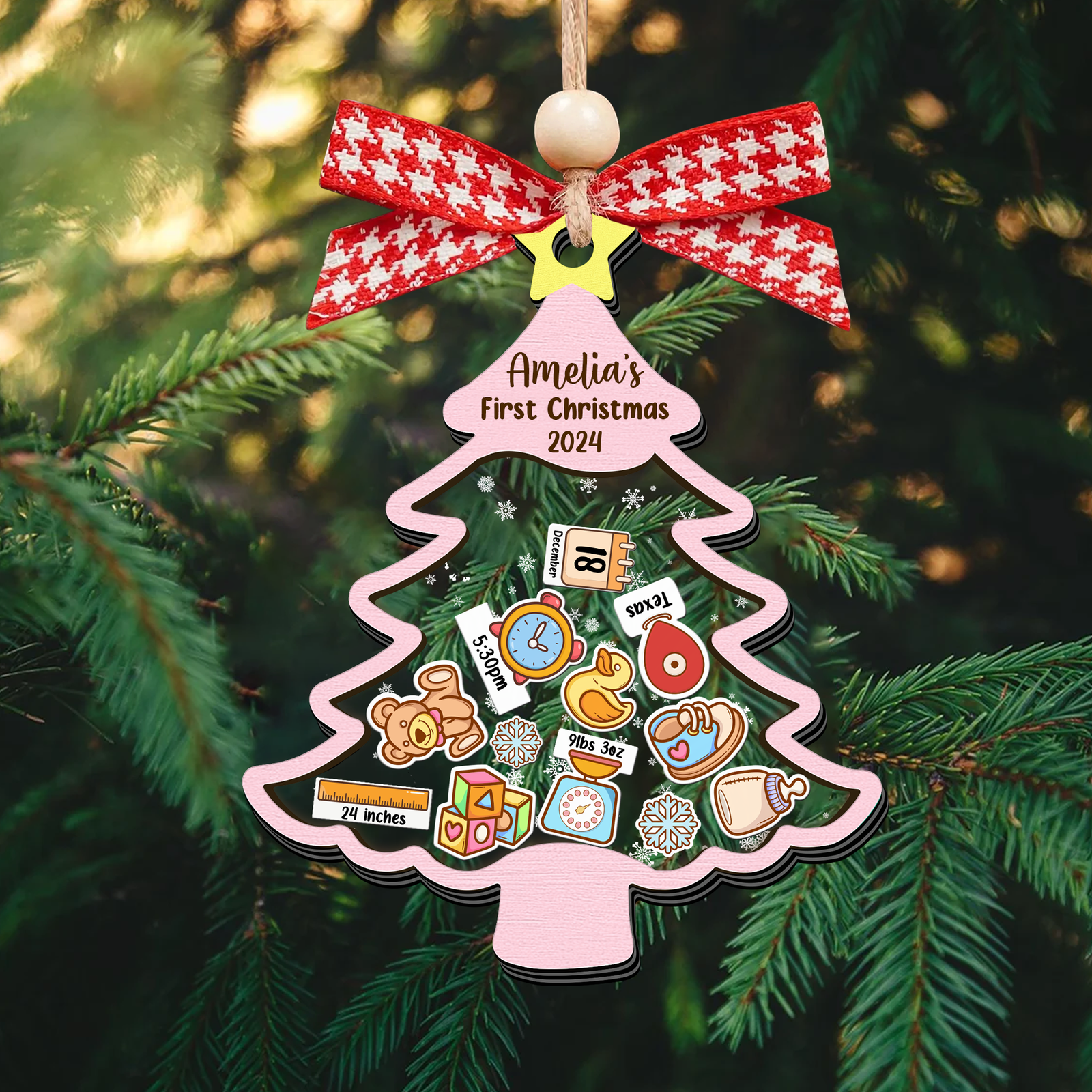 Personalized Baby 1st Shaker Christmas Ornament, New Shaker Baby Ornament CF205 - Kindlytoys