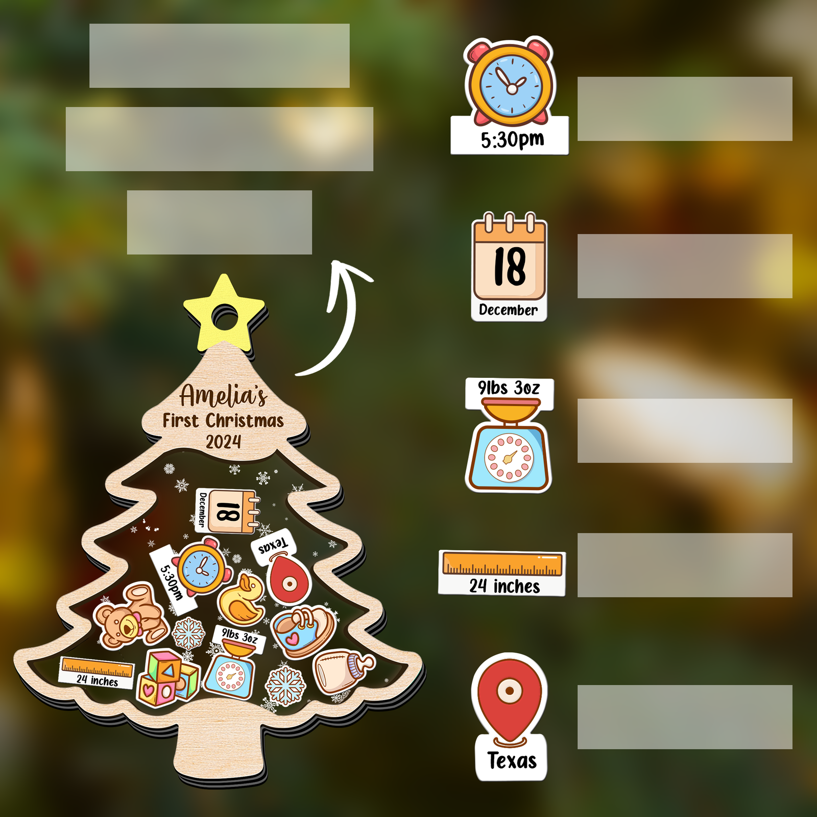 Personalized Baby 1st Shaker Christmas Ornament, New Shaker Baby Ornament CF205 - Kindlytoys