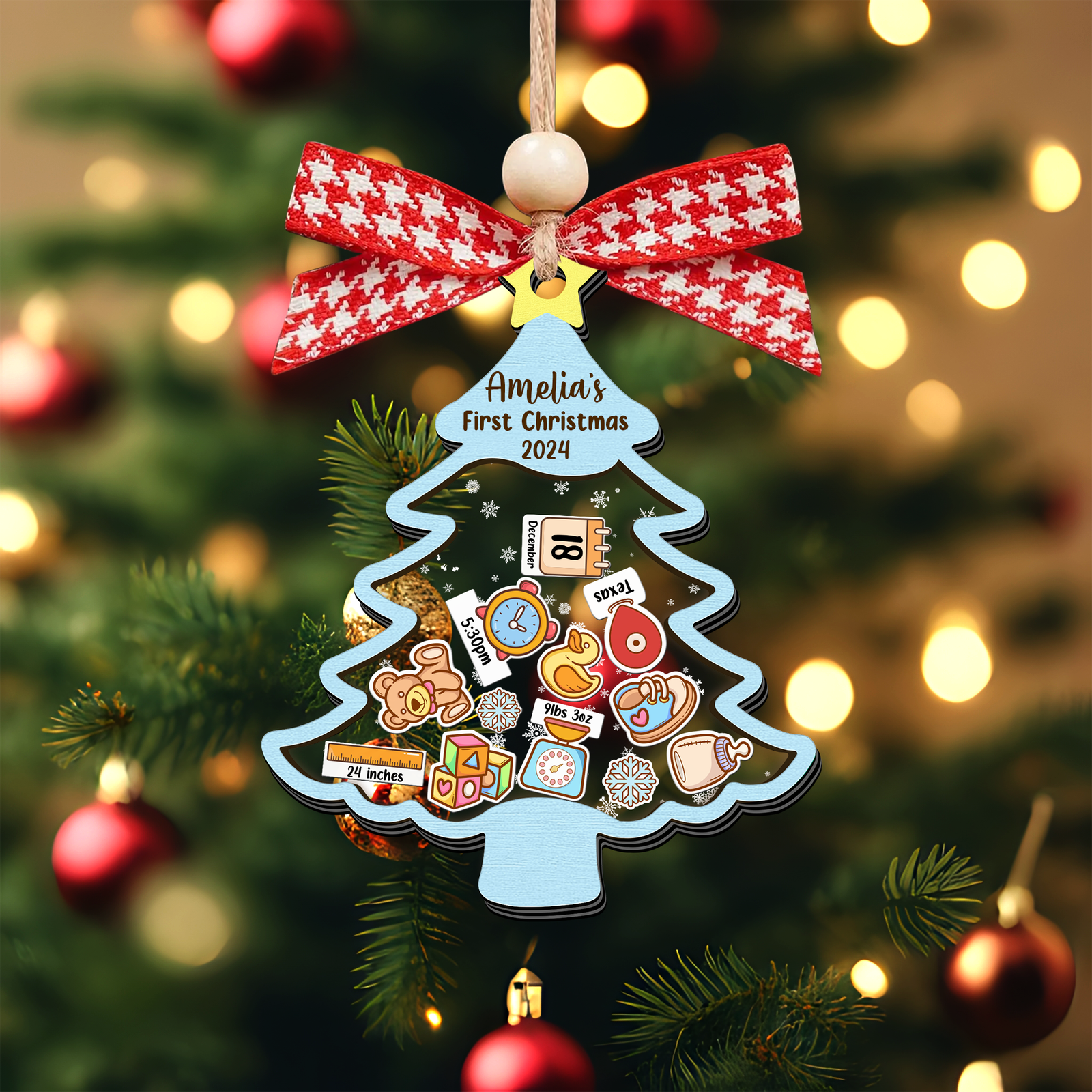Personalized Baby 1st Shaker Christmas Ornament, New Shaker Baby Ornament CF205 - Kindlytoys