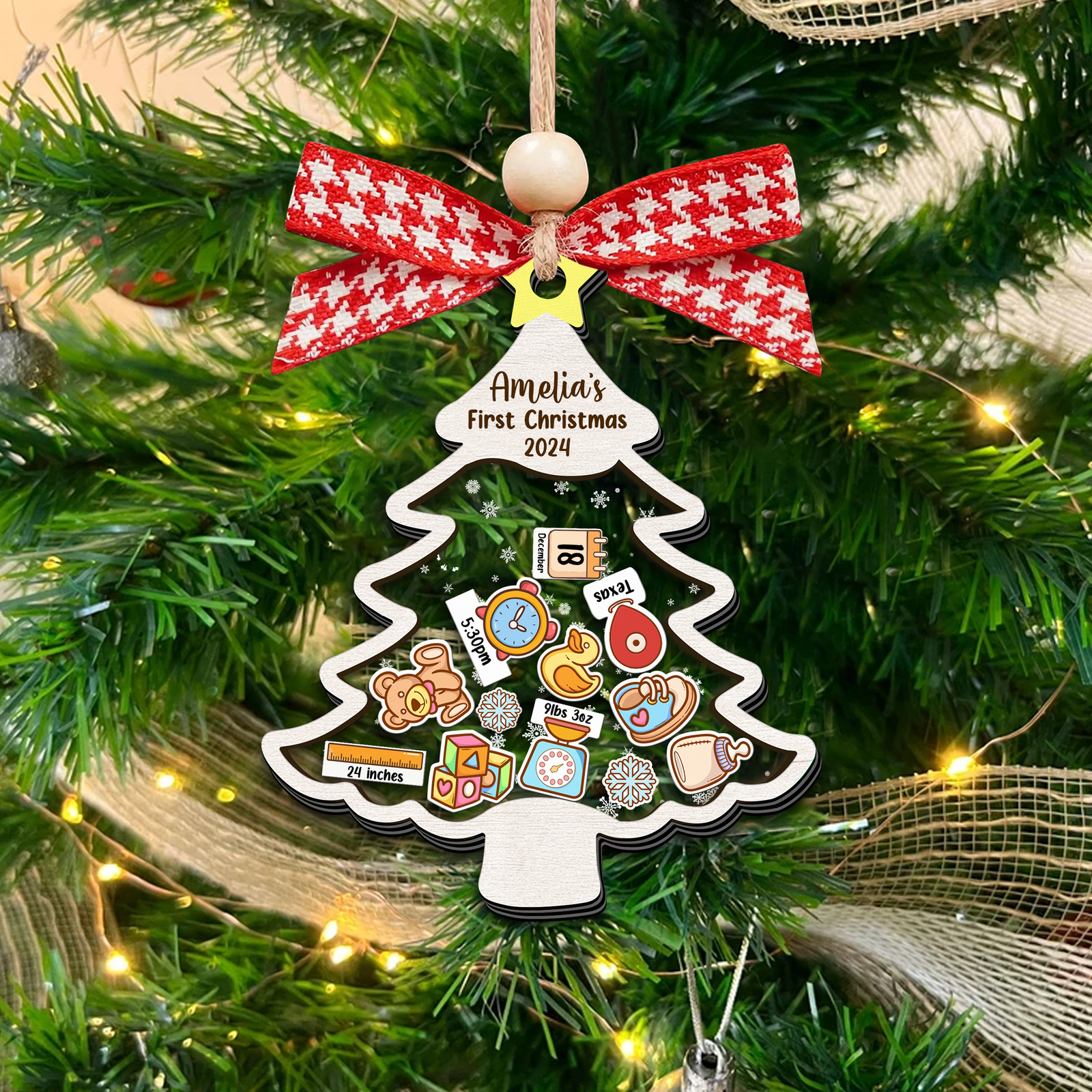 Personalized Baby 1st Shaker Christmas Ornament, New Shaker Baby Ornament CF205 - Kindlytoys