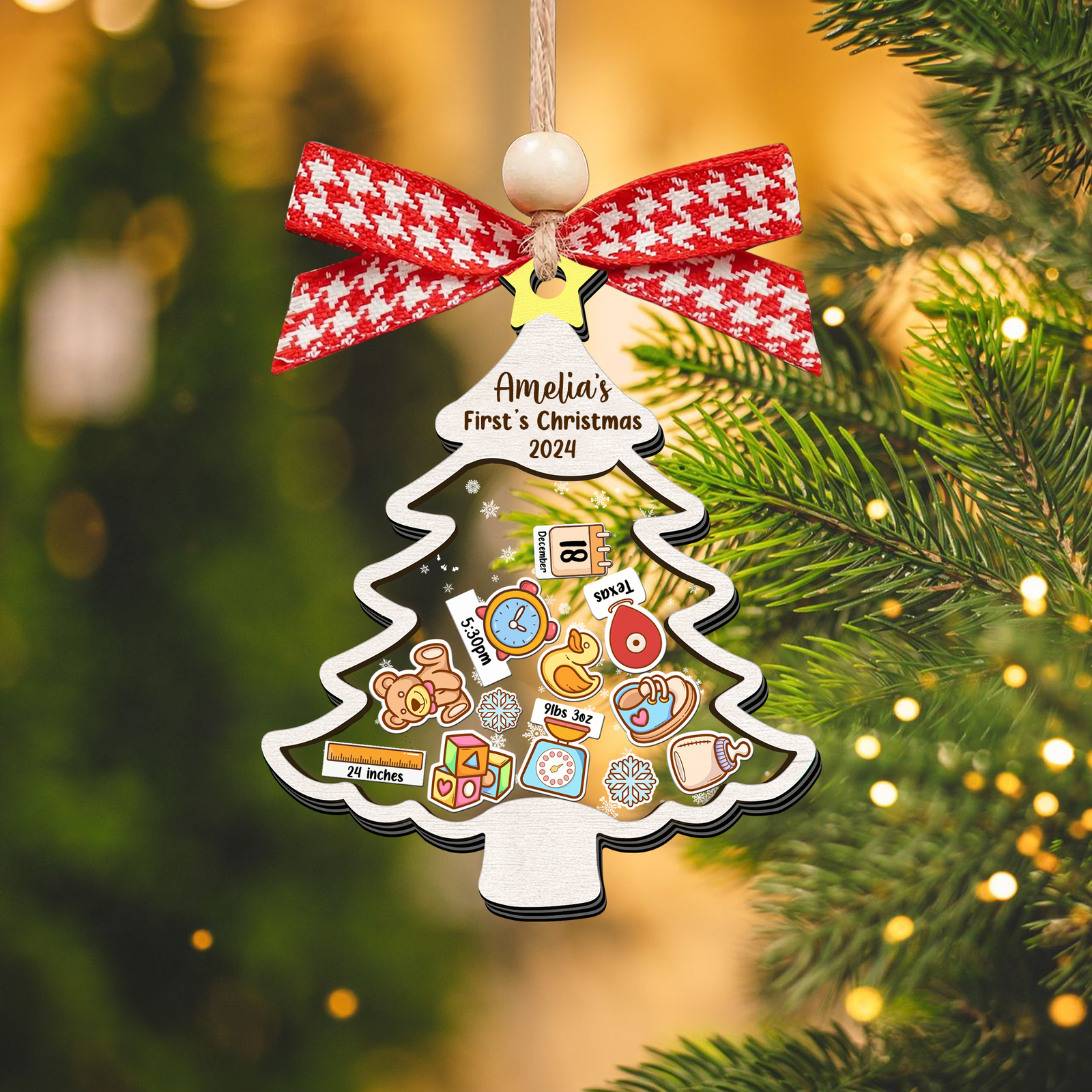 Personalized Baby 1st Shaker Christmas Ornament, New Shaker Baby Ornament CF205 - Kindlytoys