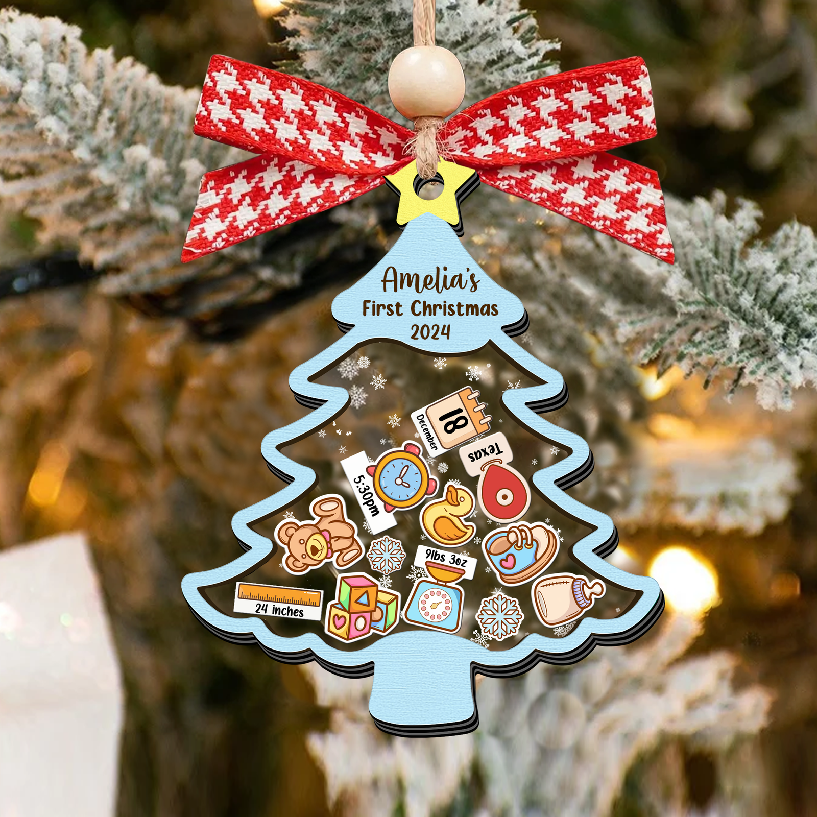 Personalized Baby 1st Shaker Christmas Ornament, New Shaker Baby Ornament CF205 - Kindlytoys
