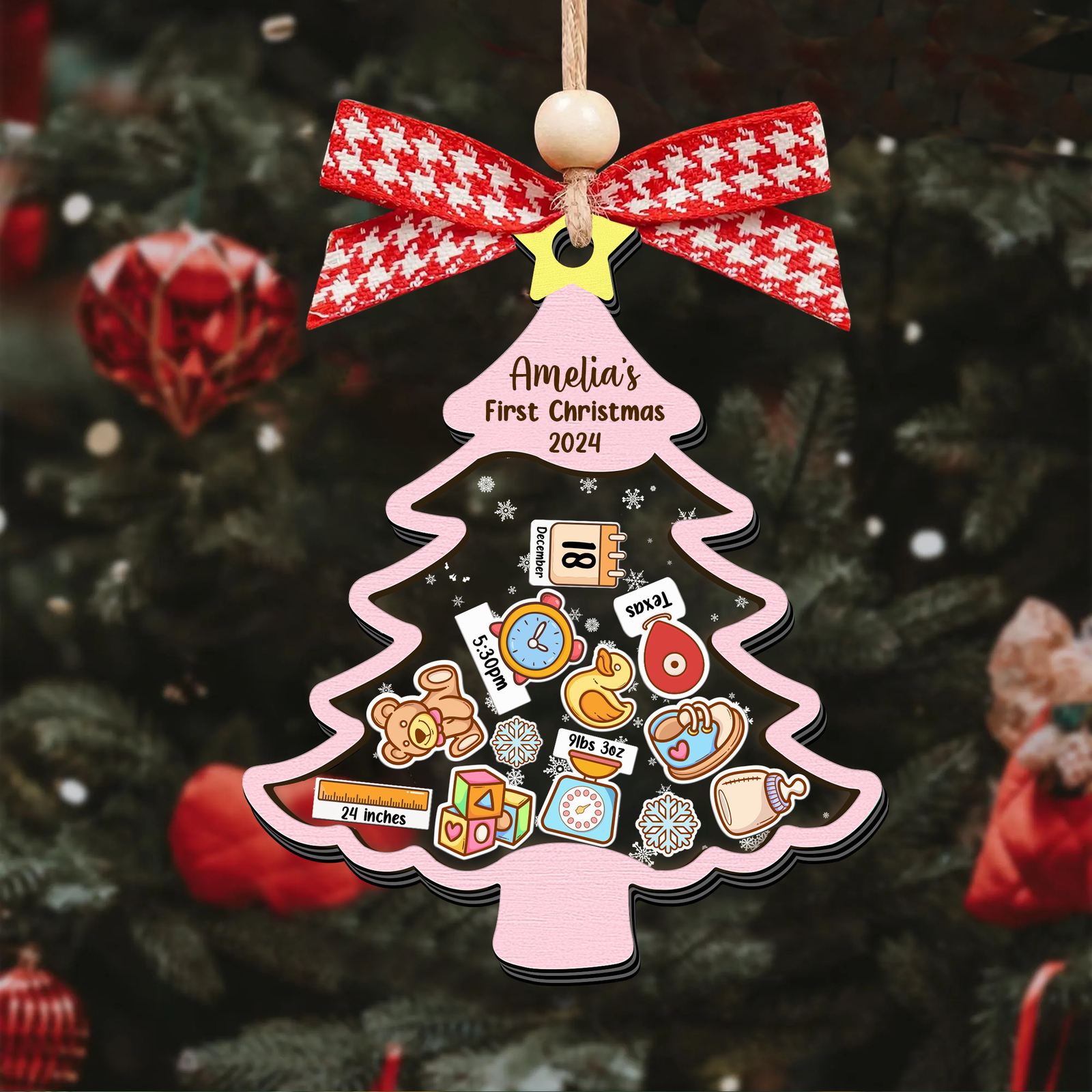 Personalized Baby 1st Shaker Christmas Ornament, New Shaker Baby Ornament CF205 - Kindlytoys