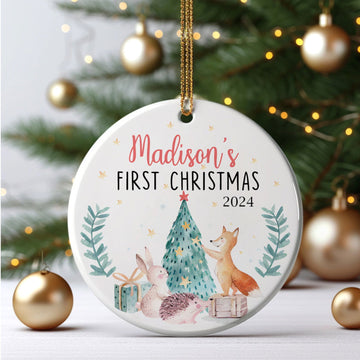 Personalized Baby Ceramic Christmas Ornament, Customized First Christmas Baby Ornament Gift, Holiday Keepsake Ornament, First Christmas Gift, Gift For Baby CX02-64 - Kindlytoys