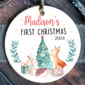 Personalized Baby Ceramic Christmas Ornament, Customized First Christmas Baby Ornament Gift, Holiday Keepsake Ornament, First Christmas Gift, Gift For Baby CX02-64 - Kindlytoys